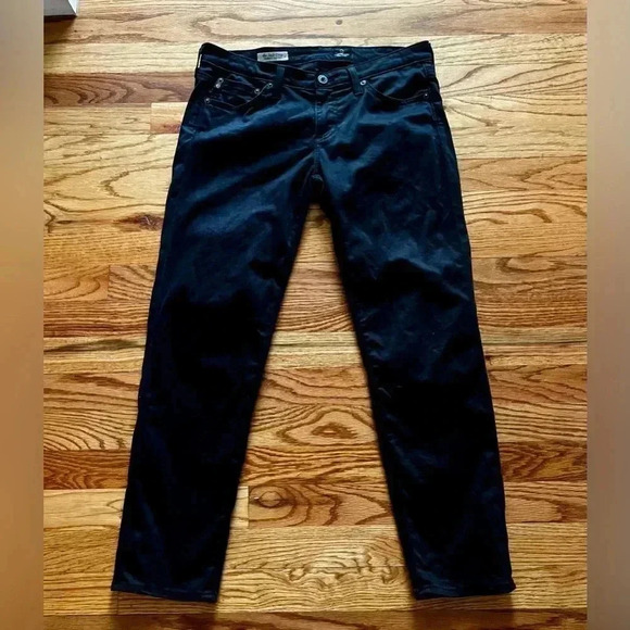 AG - The Stilt Crop Cigarette Jeans - Black - Size 28 - Picture 1 of 11